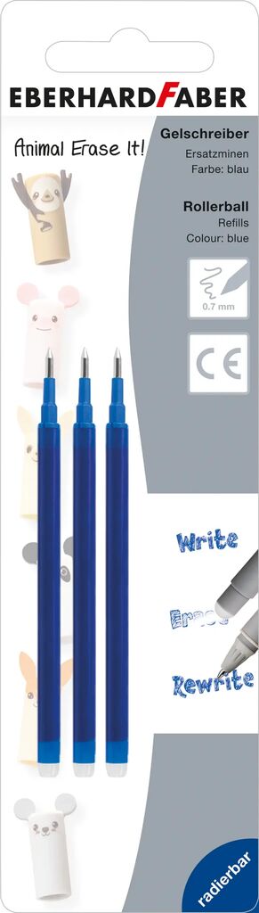 MINA ROLLER 0.7 MM ALBASTRA 3/SET ERASABLE EBERHARD FABER MINA ROLLER 0.7 MM ALBASTRA 3/SET ERASABLE EBERHARD FABER